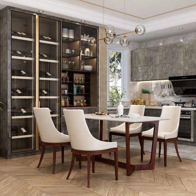 China Particle Board Kitchenette Table And Chairs Dining Room Storage Cabinet Custom for sale