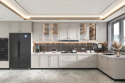 China Luxury Kitchen Design Cupboard Lacquer Kitchen Cabinets For Apartment, Hotel for sale