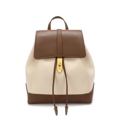 China 2022 New Fashion Female Fashion Backpack Large Capacity Female Shoulder Cowhide Bag for sale