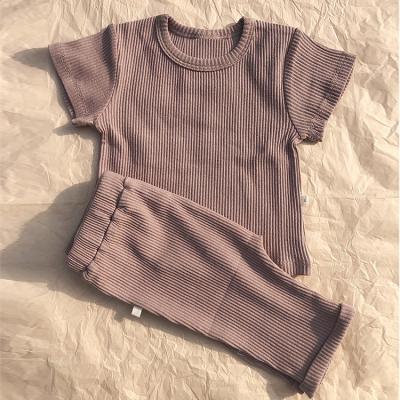 China Cotton Anti-shrink Good Quality Soft Organic Ribbed Baby Sets Clothes Clothing For Newborn for sale