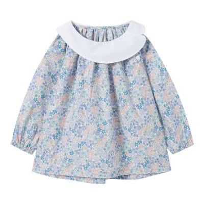 China Breathable 2020 newcomer Japan imported children's floral girls baby fabric cotton top 100% cotton shirt blouse for sale