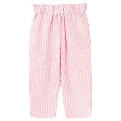 China New Stripe Style Breathable 100% Cotton Soft And Comfortable Pants For Girls Kids for sale