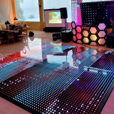 China Use remote control to swap starlit and colored pixel effects event light DJ disco outdoor digital magnetic pixel nightclub led dance floor for sale