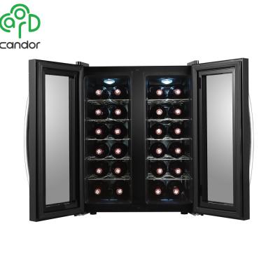 China Household Zhongshan Franchise 24 Double Bottle Free Zone Wine Coolers Refrigerator for sale