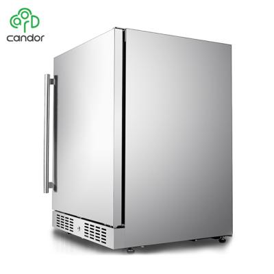 China Compressor OEM Franchise 145L Stainless Steel Commercial Outdoor Single Door Undercounter Refrigerator Freezer for sale