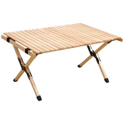 China Universal Indoor Outdoor Portable Folding Wooden Table Folding Picnic Table Easy Carry Universal Cake Roll Up Wooden Table In A Bag Ideal For Picnic for sale