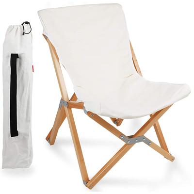 China BEST Modern Outdoor Portable Beach Furniture Beech Wood Folding Canvas Lounger Butterfly Camping Chair for sale