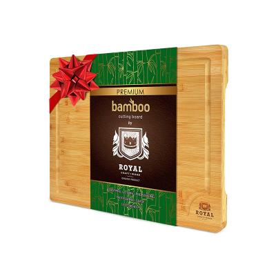 China Sustainable Bamboo Cutting Board with Juice Groove Kitchen Chopping Board for Cheese and Meat Vegetables for sale