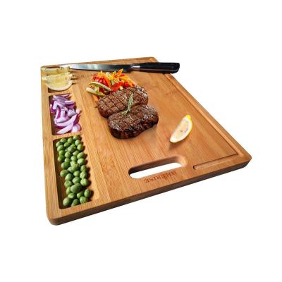 China Large Sustainable Organic Bamboo Cutting Board for Kitchen Cupboards and Juice Grooves Heavy Duty Chopping Board for sale