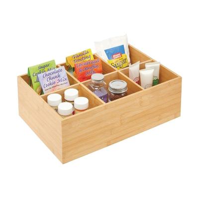 China Sustainable Bamboo Sideboard Pantry Organizer Bin 6 Divided Sections Eco - Friendly Universal Use In Drawers On Countertops for sale