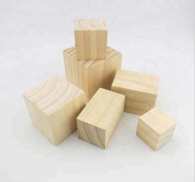 China DIY TOY Unfinished Block Wooden Wooden Cube Building Block Game Wooden Block for sale