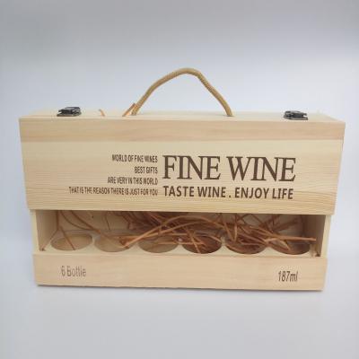 China Handmade Wooden Wine Box 187ml Wine Box for sale