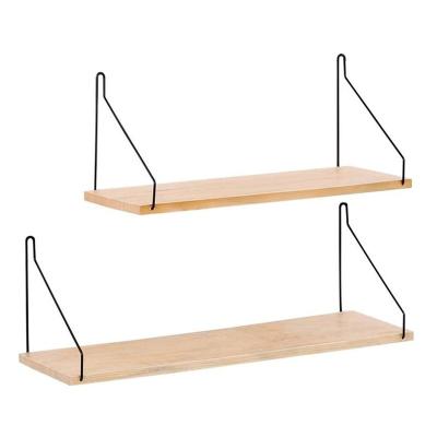 China Wall Mounted Nordic Minimalist Wooden Massage Shelves Wall Shelf Room Decoration Floating Storage Rack Set Of 2 For Bathroom for sale