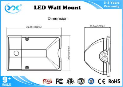 China Wall Mount Outdoor UL / cUL led wall pack lights Black and Silver Color for sale