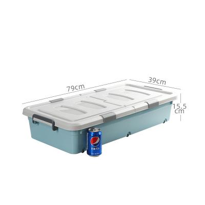 China 48L Space Saving Bedroom Storage Container Stackable Bins Household Plastic Viable Under Bed Storage Container for sale