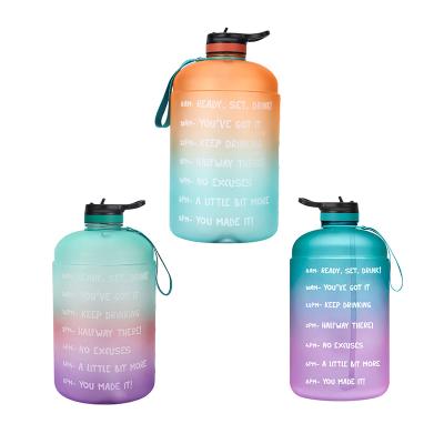 China Hot Selling Time Marker Tritan BPA Gym Water Bottles 3780ML Plastic Motivational Water Bottles QY-S8652 Large Jug Free Capacity for sale