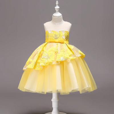 China Fancy Baby Girl Dresses Kids Wedding Wear Little Girl Summer Clothes Lovely Satin Baby Birthday Party Dress for sale