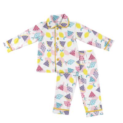 China 2020 spring new breathable summer design fashion custom printed long sleeve milk silk kids pajamas for kids for sale