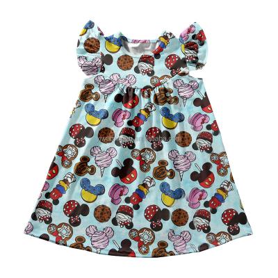 China Anti-Static Babies Dresses Short Sleeve Kids Dress For Kids Flower Summer Beach Casual Dress for sale