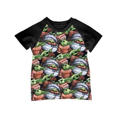 China Children's Boutique Summer Clothing Baby Boy Raglan Sleeve Shirts Toddler Kids Short Sleeve T-Shirt Anti-Shrink for sale