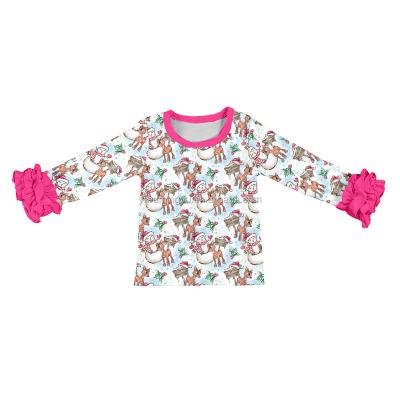 China Kids Anti-Shrink Warm Apparel Stylish Christmas Print Printed Tops Baby Clothes for sale