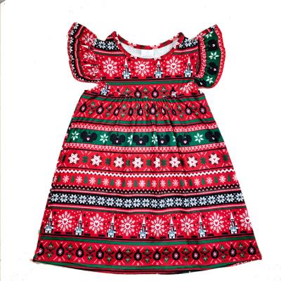 China Wholesales Baby Girls Clothing Baby Girls Christmas Dress Floating Sleeve Baby Anti-Static Dress for sale