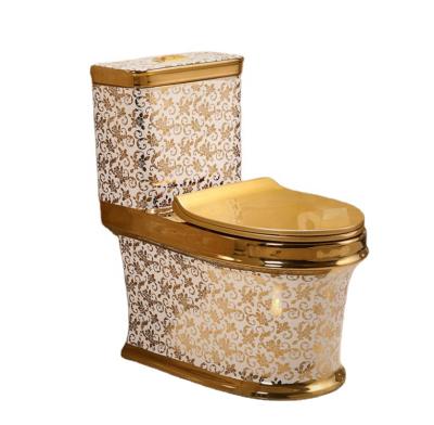 China Hot Selling S Trap Ceramic Hidden Ware Diamond Golden Toilet Cistern Sanitary Wc for sale