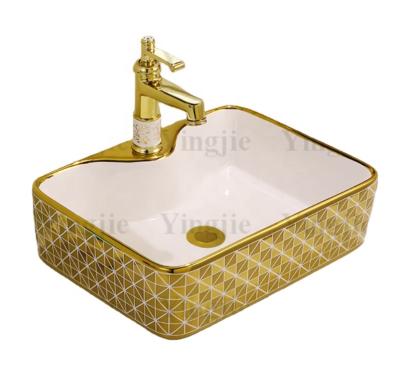 China Luxury Top Selling Wholesale Sensitive Ceramic Laboratory Basins With Gold Pattern for sale