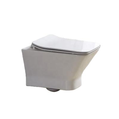 China Chaozhou Manufacture Sanitary Ware Double-flush Wall Mounted P-trap Toilet For Hotel Bathrooms for sale