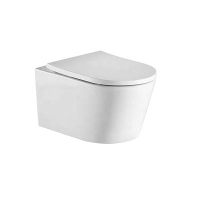 China Double-Flow Recommended Lavatory Wall Hung Rimless Wc Pan For Floor Hung European Bathrooms for sale