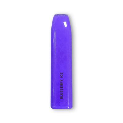 China Blueberry Ice 600 Puffs Disposable Flat Vape Pen Pod PC Lightweight for sale