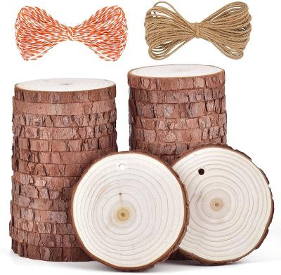 China Europe Natural Wood Slices - 30 Pcs 2.7-3.1 inch Open Perforated Unfinished Wood Kit for sale