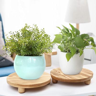 China CLASSIC Flower Pot Supports Plant For Indoor Plant Wooden Stool Flower Pot Flower Pot Pedestal Riser Stand With Wooden Legs for sale