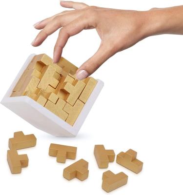 China Cartoon Toy Educational Toy for Children and Adults 3D Brain Teaser Puzzle Cube Wooden Puzzles T Shaped for sale