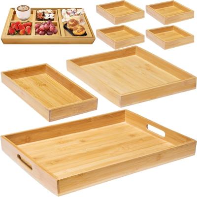 China European Wooden Serving Trays With Handle Nesting Trays Universal - For Breakfast, Coffee Table / Butler for sale