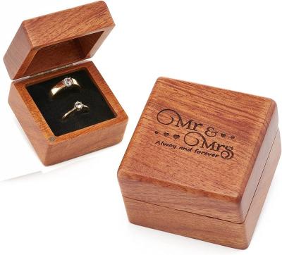 China Europe Ring Boxes Small Engraved for Engagement/Proposal, Rustic Ring Box, Ring Storage Box for sale