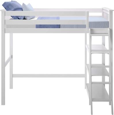 China Modern Wooden Bunk Bed Twin Floor Separable Bunk Bed With A Gender Neutral White Finish for sale