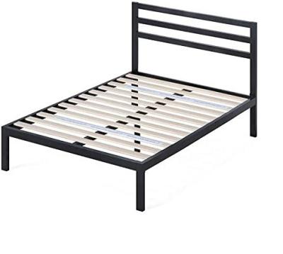 China Modern Metal Platform Bed Frame with Headboard / Wood Slat Support / No Box Spring Required / Easy Assembly, Twin, Black for sale