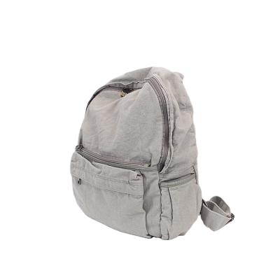 China Solid Color Waterproof Korean Simple Fashion Bag School Canvas Style Casual Backpack for sale