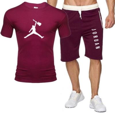 China QUICK DRY 2 Piece Set Men 1 Team T-shirt Shorts Set Jogging Tracksuit Mens Sports Tank Top Sweatsuit for sale