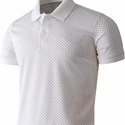 China Anti-pilling Men's Polka Dots Pattern Golf Polo Shirt Casual Short Sleeves Polo Shirt for sale