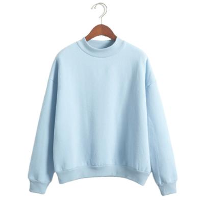 China Cozy Casual Custom Logo Spring Long Sleeve Cotton Full Sleeve Womens Shear Sweatshirt Crewneck for sale