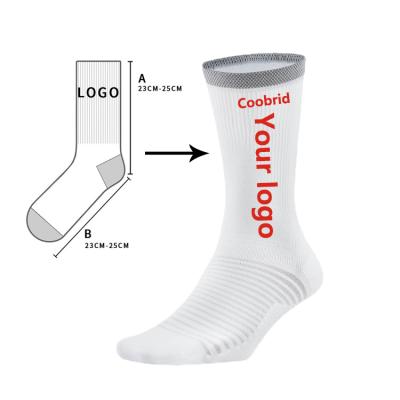 China Antibacterial Mens Cotton Custom Logo Socks Brand Embroidered Crew Printed Socks Athletic Sport Basketball Socks for sale