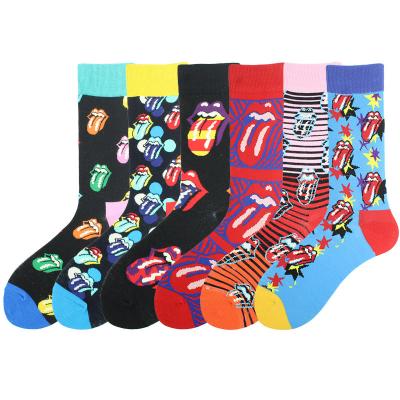 China QUICK DRY Direct Contrast Color Cartoon Fashion Factory Socks Happy Crew Socks Men for sale