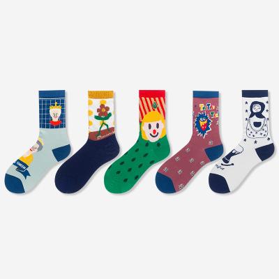 China 2021 new fashion autumn socks originality cartoon men's and women's wholesale QUICK-DRY socks for sale