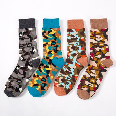 China QUICK DRY Ready To Ship Casual Mens Camouflage Socks Cotton Happy Funny Socks for sale