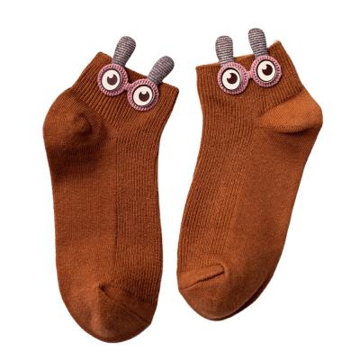 China New 3D Cartoon Socks Women Big Eyes QUICK DRY Rabbit Eared Short Tube Socks Funny Socks for sale