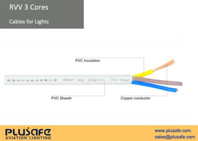 China RVV 3 Cores Light Cables Helipad Light Fitting used in power installations for sale