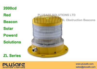 China LED Solar Powered Red Flashing Obstruction Beacon With Metal Box and Bracket for sale