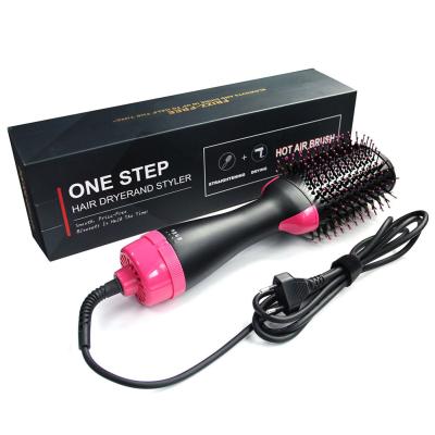 China T4 Salon Hot Air Palette Ionic Styling Brush One Step Hair Dryer Negative Ion Generator Hair Straightener Curler Brush for sale